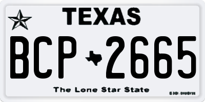 TX license plate BCP2665