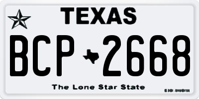 TX license plate BCP2668