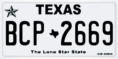 TX license plate BCP2669