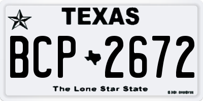 TX license plate BCP2672