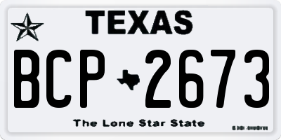 TX license plate BCP2673