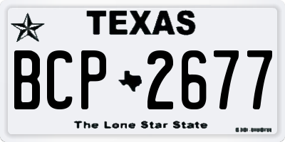 TX license plate BCP2677
