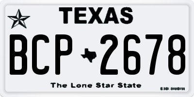 TX license plate BCP2678