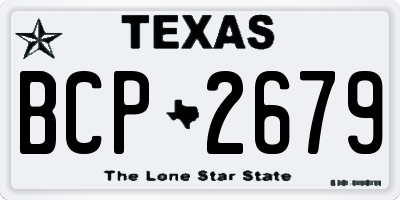 TX license plate BCP2679