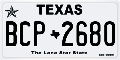 TX license plate BCP2680