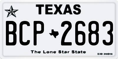 TX license plate BCP2683