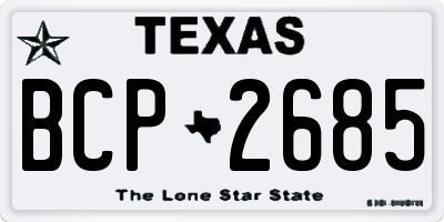 TX license plate BCP2685