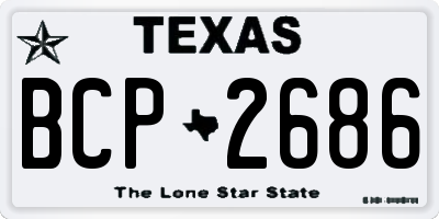 TX license plate BCP2686