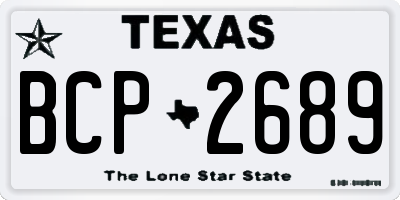 TX license plate BCP2689