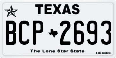 TX license plate BCP2693