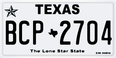 TX license plate BCP2704