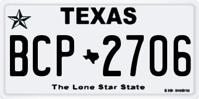 TX license plate BCP2706