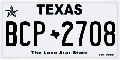 TX license plate BCP2708
