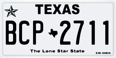 TX license plate BCP2711