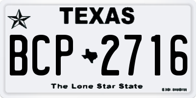 TX license plate BCP2716