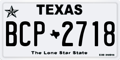 TX license plate BCP2718