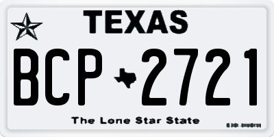 TX license plate BCP2721
