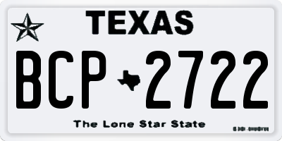 TX license plate BCP2722