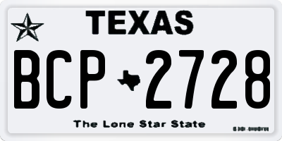 TX license plate BCP2728