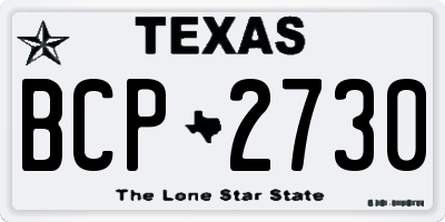 TX license plate BCP2730