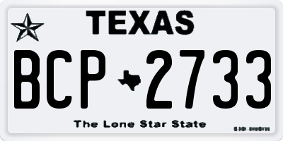 TX license plate BCP2733