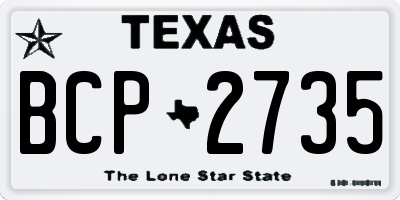 TX license plate BCP2735