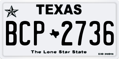 TX license plate BCP2736