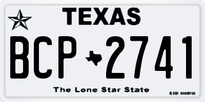 TX license plate BCP2741