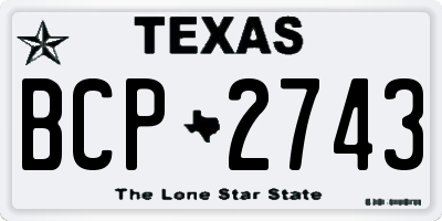 TX license plate BCP2743