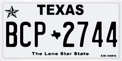TX license plate BCP2744