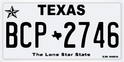 TX license plate BCP2746