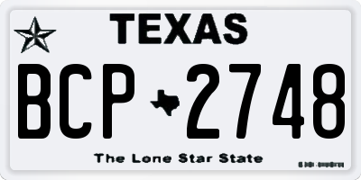 TX license plate BCP2748