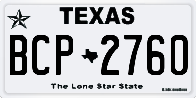 TX license plate BCP2760