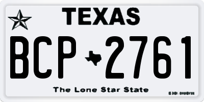 TX license plate BCP2761