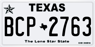 TX license plate BCP2763