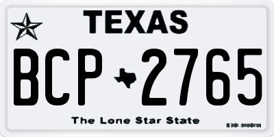 TX license plate BCP2765