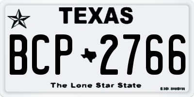 TX license plate BCP2766