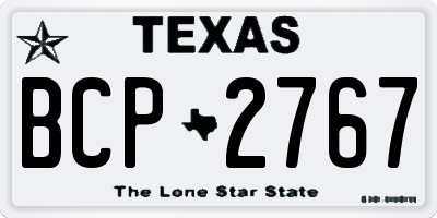 TX license plate BCP2767