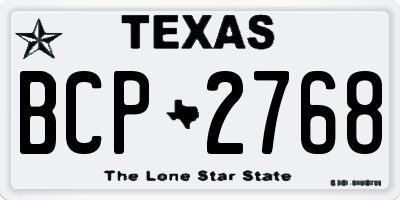 TX license plate BCP2768
