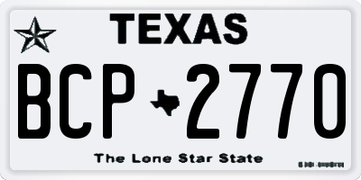 TX license plate BCP2770