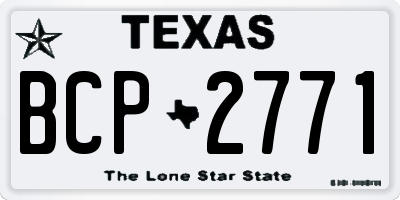 TX license plate BCP2771