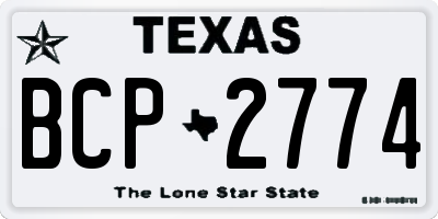 TX license plate BCP2774
