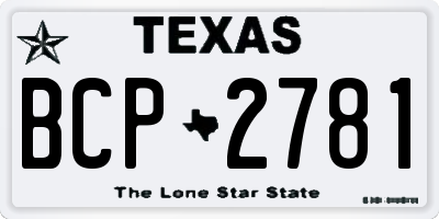 TX license plate BCP2781