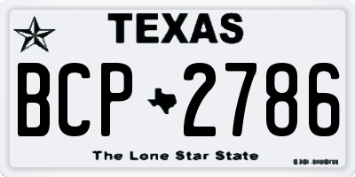 TX license plate BCP2786