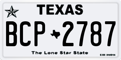 TX license plate BCP2787