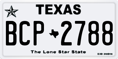 TX license plate BCP2788