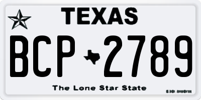 TX license plate BCP2789