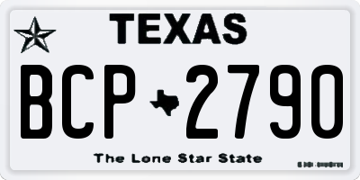 TX license plate BCP2790
