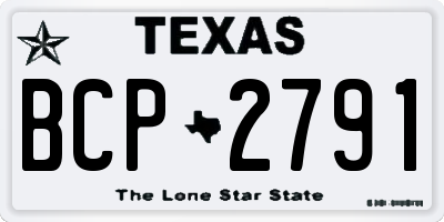 TX license plate BCP2791