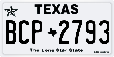 TX license plate BCP2793